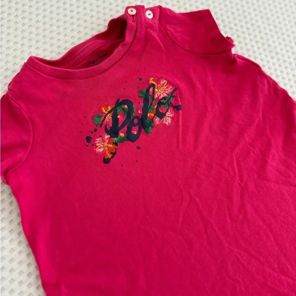 Ralph Lauren polo hot pink shirt dress baby girl 3-6m